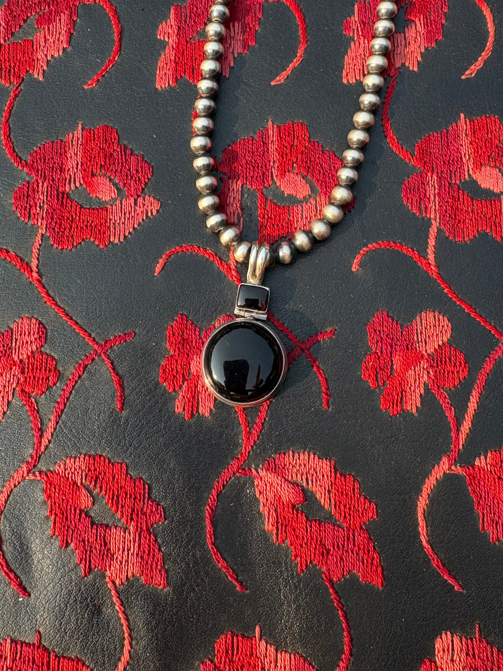 Black Onyx Sterling Silver Pendant