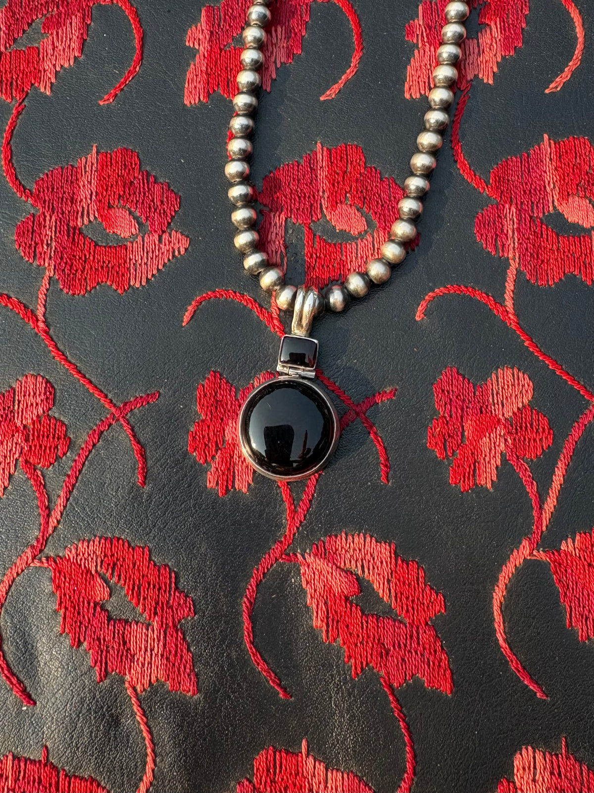 Black Onyx Sterling Silver Pendant