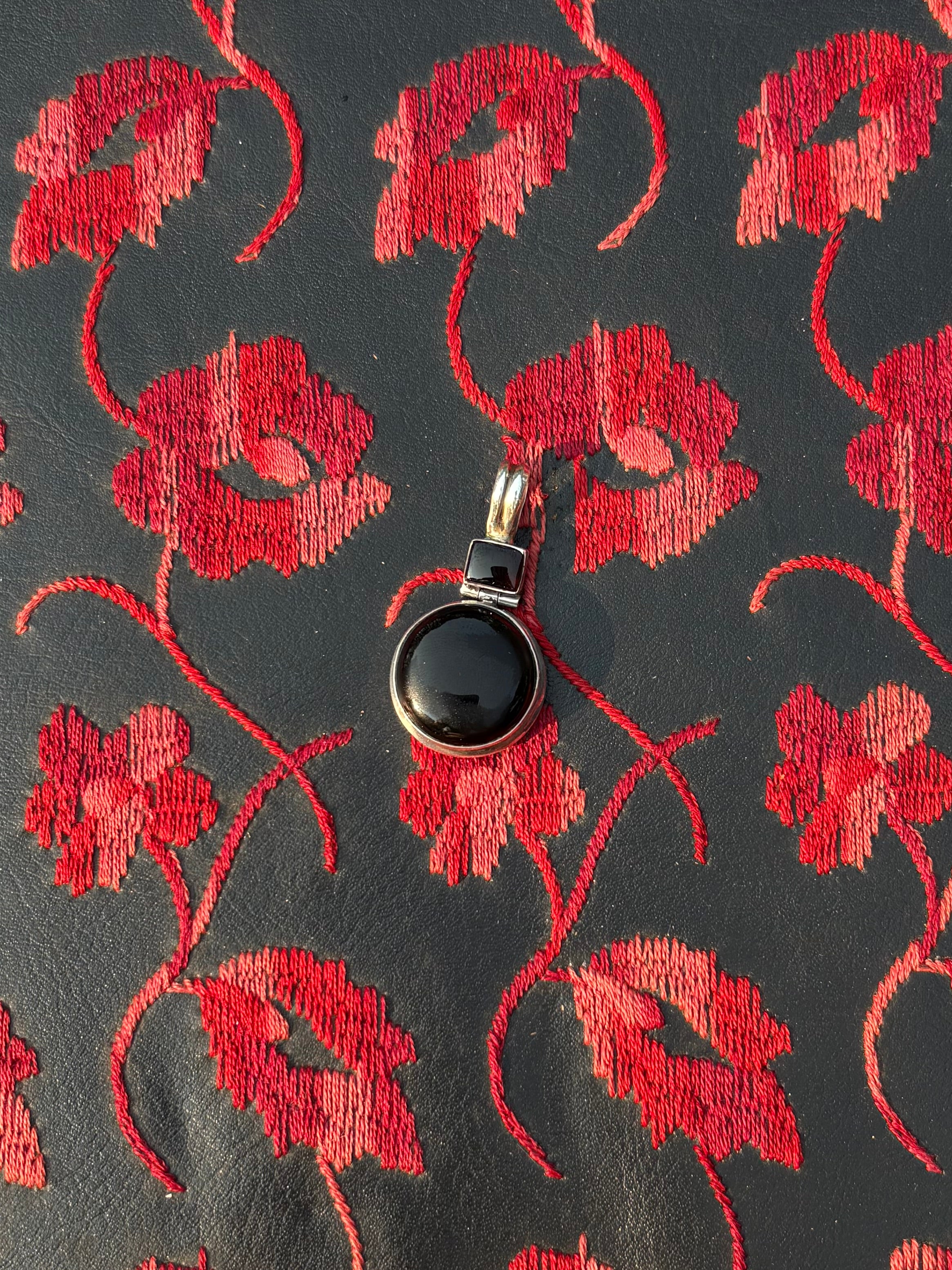 Black Onyx Sterling Silver Pendant