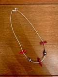 16-19” Liquid Silver & Coral Necklace