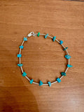 Liquid Silver & Turquoise Anklet