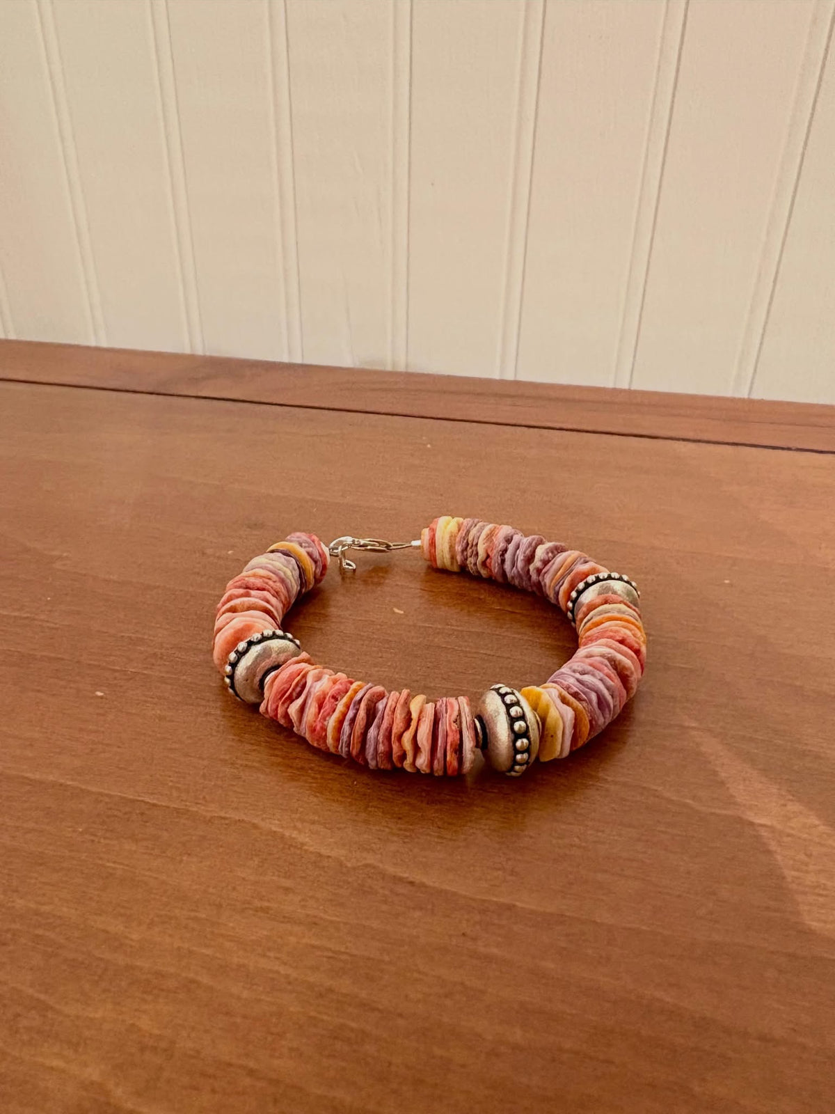 Rainbow Shell Heishi Bracelet