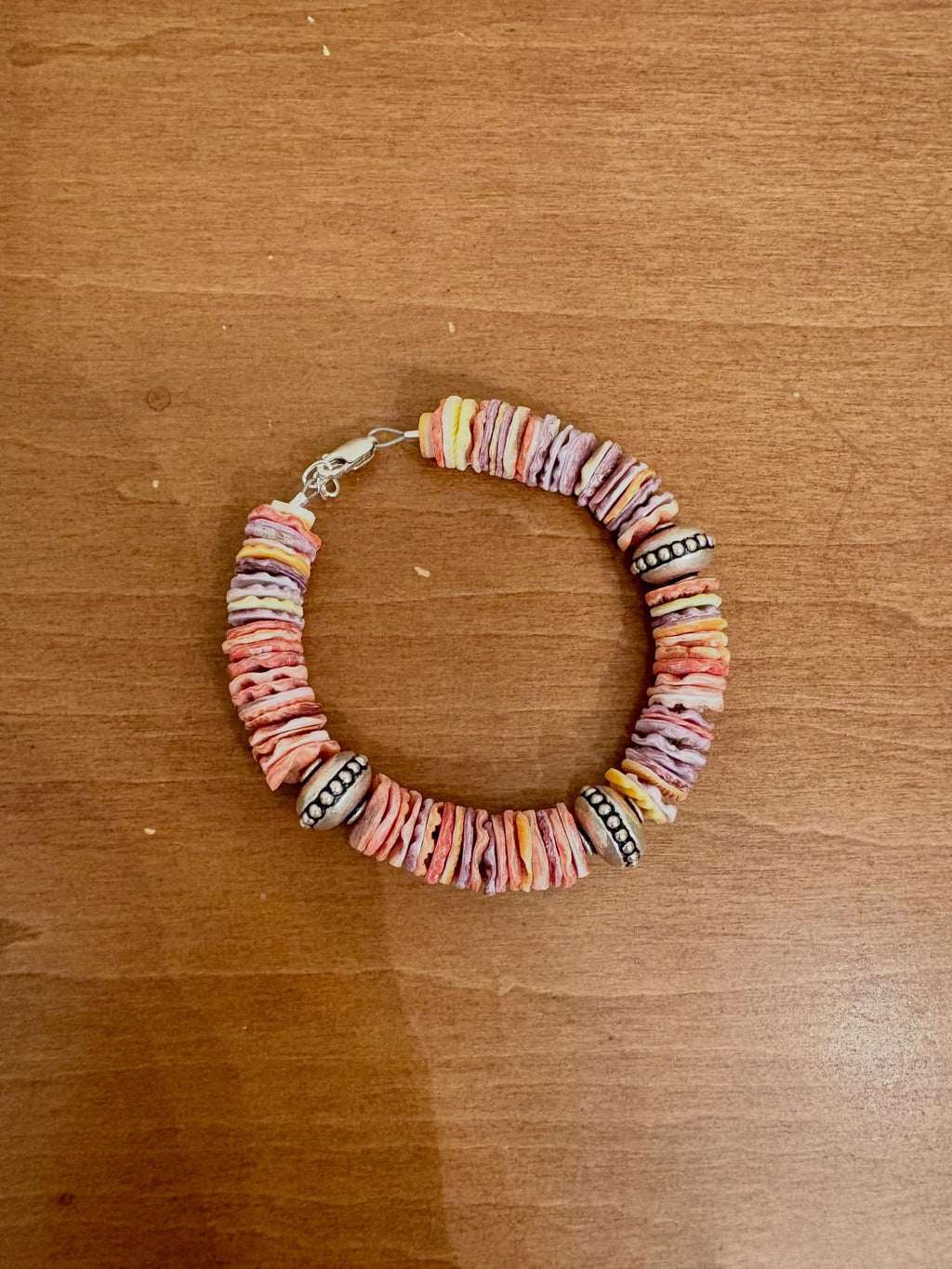 Rainbow Shell Heishi Bracelet