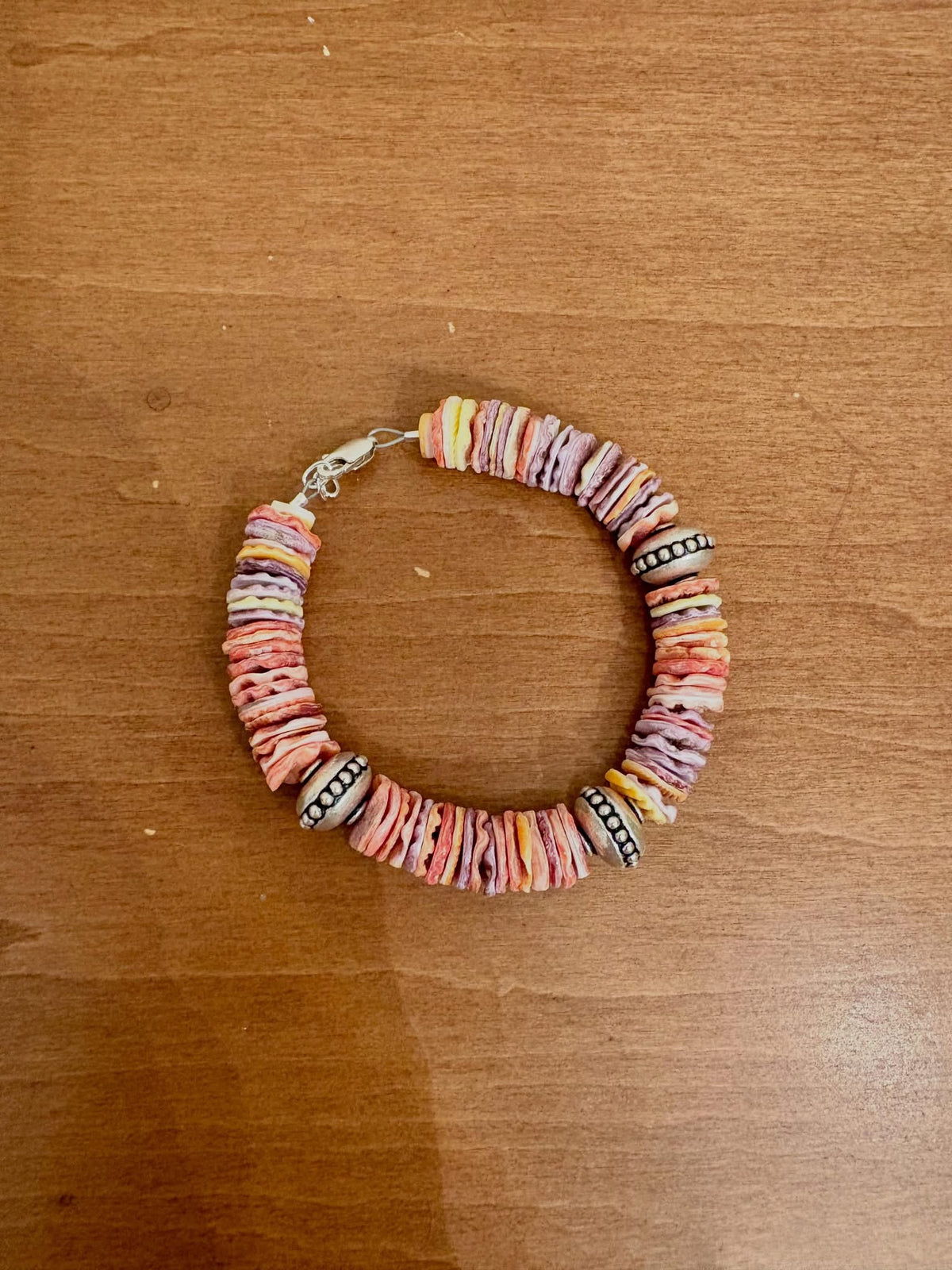 Rainbow Shell Heishi Bracelet