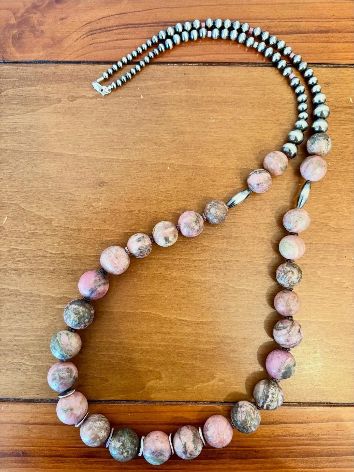36” Statement Rhodonite Necklace