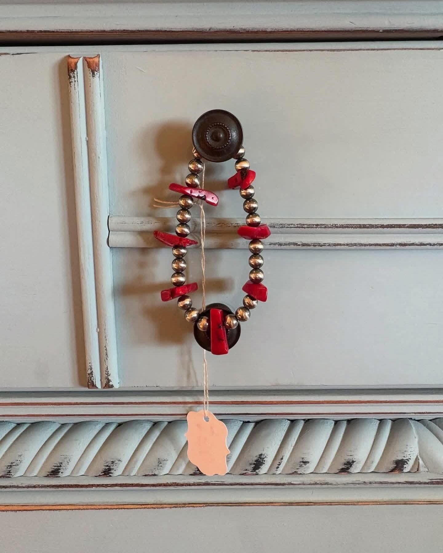 Navajo Pearl & Coral Bracelet